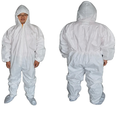 Eenmalige kleding van niet-geweven weefsel voor een ronde nek met rits